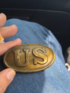 Hand Crafted Brass US Oval Belt Buckle